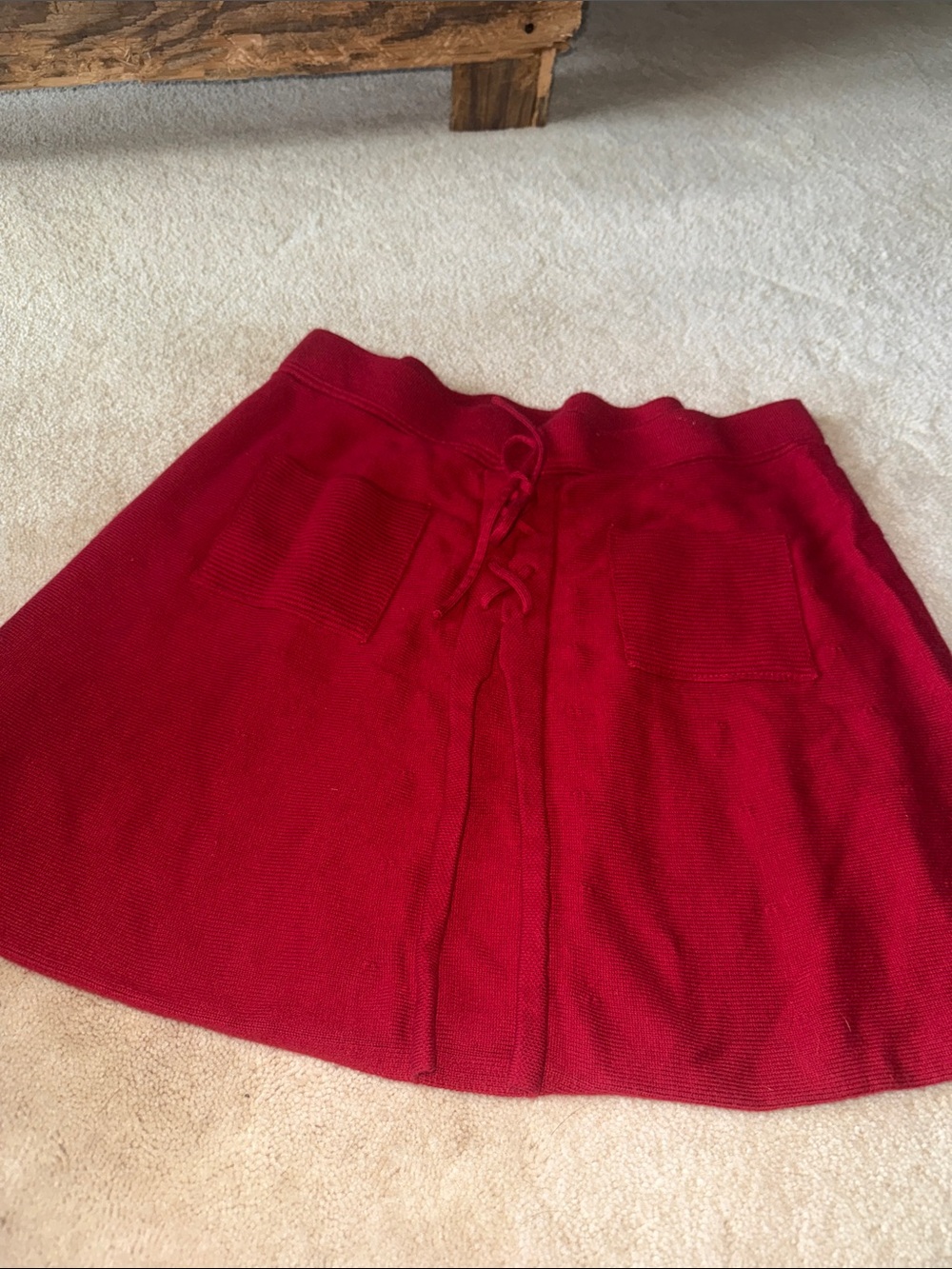 Candie's Red Lace-Up Mini Skirt